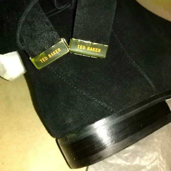 Designer NEW Tall Riding Boots Suede Leather OrthoLite Comfort BLACK 10 - Picture 8 of 13